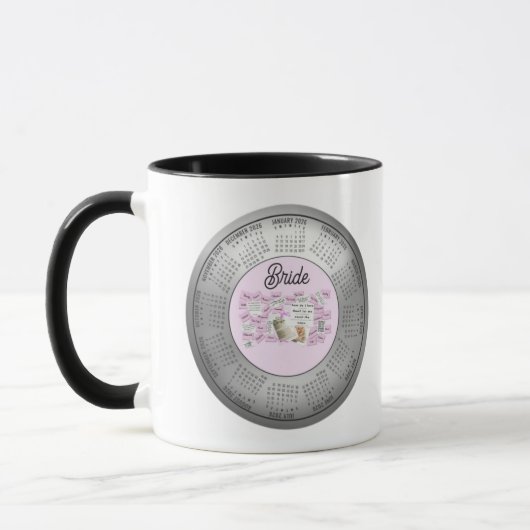 2026 Calendar Wedding Bride Coffee Tea Mug マグカップ (左)