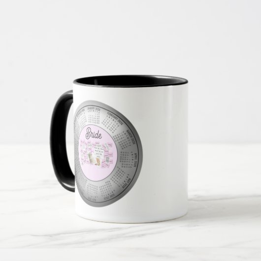 2026 Calendar Wedding Bride Coffee Tea Mug マグカップ (正面左)