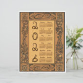 2026 Calendar Windsor Castle Inspired Wood Fabric (スタンド正面)