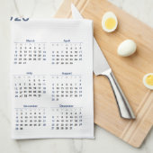 2026 Calendar with Custom Photo キッチンタオル (四つ折り)