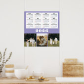 2026 Calendar with Purple Background ポスター (キッチン)
