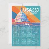 2026 Calendar with USA 250 Capital America Card (正面)