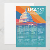 2026 Calendar with USA 250 Capital America Card (正面/裏面)