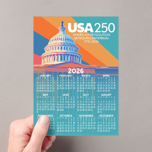 2026 Calendar with USA 250 Capital Dome America アクリル招待状 (インサイチュ (ポータブル))
