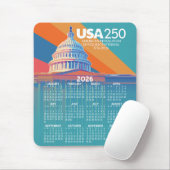 2026 Calendar with USA 250 Capital Dome America マウスパッド (マウス)