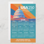 2026 Calendar with USA 250 Capital Dome America 便箋 (正面/裏面)