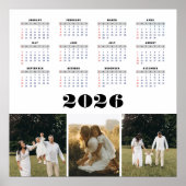 2026 Calendar with White Background  ポスター (正面)
