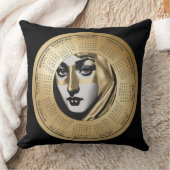  2026 Calendar Woman’s Face in Black and Gold クッション (ブランケット)