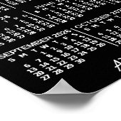 2026 Calendar Year Black Custom 3 Photos Monthly ポスター (角)