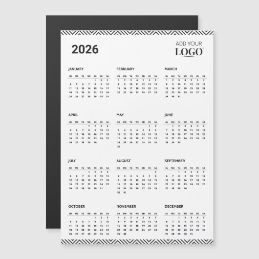 2026 Calendar Year Business Logo Fridge Magnet  (正面/裏面)