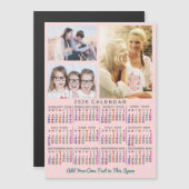 2026 Calendar Year Colorful Custom 3 Photo Magnet (正面/裏面)