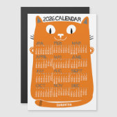 2026 Calendar Year Mid-Century Orange Cat Magnet (正面/裏面)