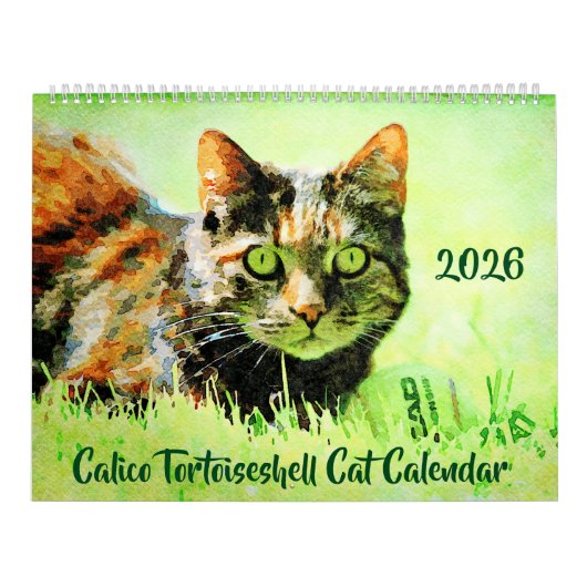2026 Calico Tortoiseshell Cat Owners Lovers Gift カレンダー (カバー)