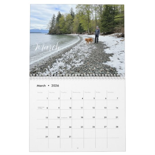 2026 Camano Island State Park Personalized カレンダー (3月 2026)