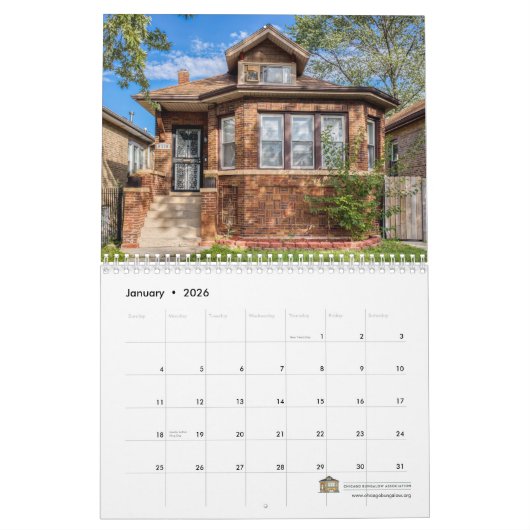 2026 Chicago Bungalow Association Calendar カレンダー (1月 2026)