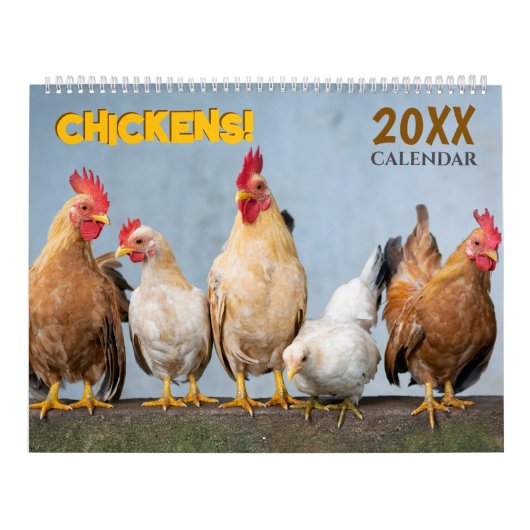 2026 Chickens Wall Calendar Cute カレンダー (カバー)