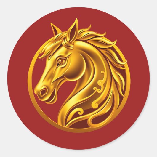 2026 Chinese Gold Horse ラウンドシール (正面)