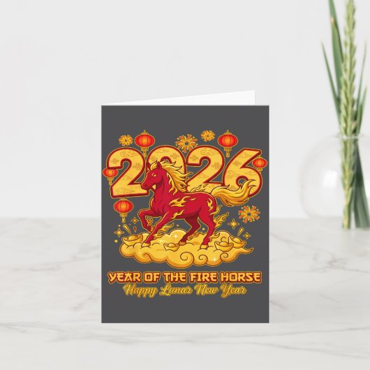 2026 Chinese New Year Of The Horse Lunar Zodiac  カード (正面)