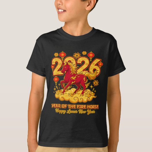 2026 Chinese New Year Of The Horse Lunar Zodiac  Tシャツ (正面)