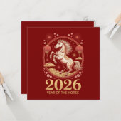 2026 Chinese Year of the Horse Greeting Cards カード (正面/裏面インサイチュ)