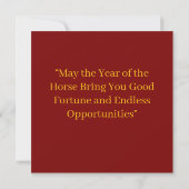 2026 Chinese Year of the Horse Greeting Cards カード (裏面)