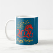 2026 Chinese Zodiac Horse Year Happy New Year Fire コーヒーマグカップ (左)