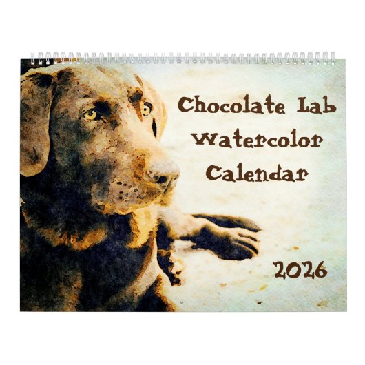 2026 Chocolate Lab Dog Lama Gift Labrador Lovers  カレンダー (カバー)