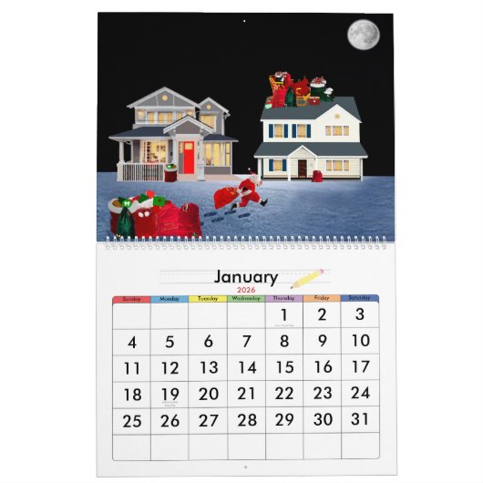 2026 Christmas Calendar, One Year カレンダー (1月 2026)