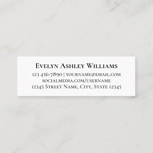 2026 Classic Graduate Mini Insert Contact Card スキニー名刺 (裏面)