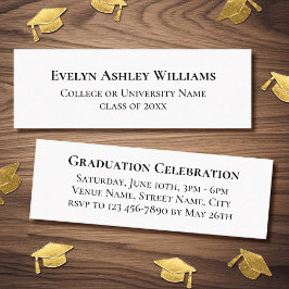 2026 Classic Graduation Invitation Insert Cards スキニー名刺