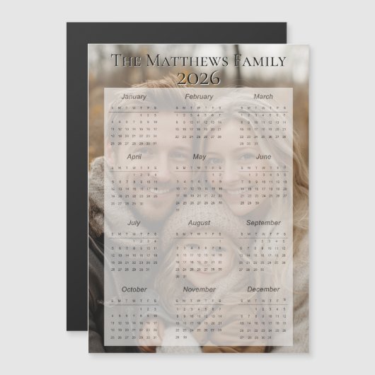 2026 Classic Holiday Photo Calendar (正面/裏面)