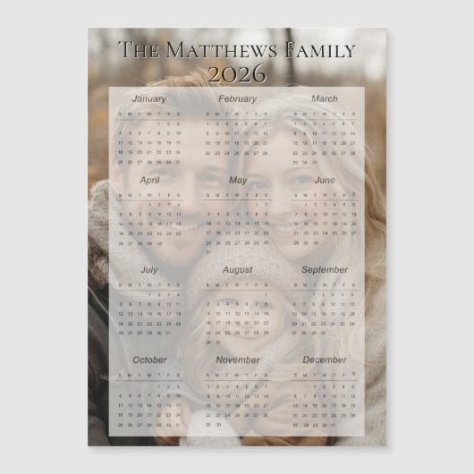 2026 Classic Holiday Photo Calendar (正面)