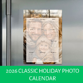 2026 Classic Holiday Photo Calendar