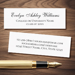2026 Classic Script Graduate Name Contact Card スキニー名刺