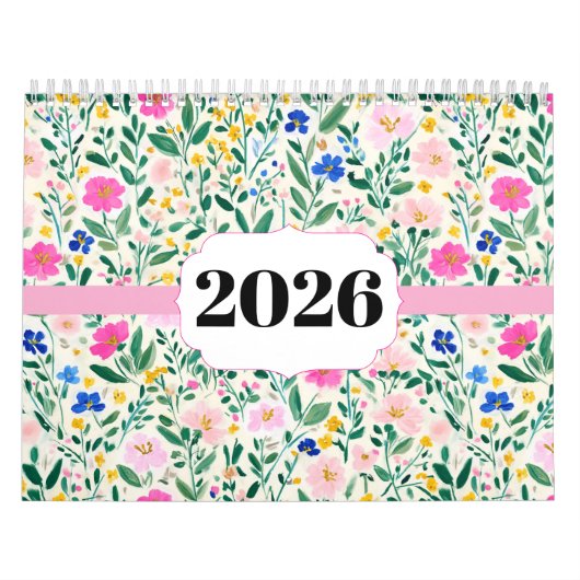 2026 Classic Wildflower Pattern Calendar カレンダー (カバー)