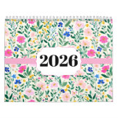 2026 Classic Wildflower Pattern Calendar カレンダー (カバー)