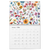 2026 Classic Wildflower Pattern Calendar カレンダー (1月 2026)