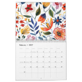 2026 Classic Wildflower Pattern Calendar カレンダー (2月 2027)