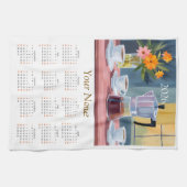 2026 Coffee Lovers KItchen Tea Towel Calendar  キッチンタオル (横)