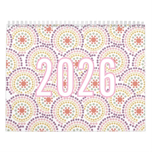 2026 Colorful Pastel Pattern Illustration Calendar カレンダー (カバー)