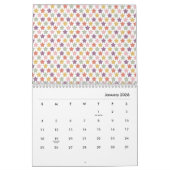 2026 Colorful Pastel Pattern Illustration Calendar カレンダー (1月 2026)