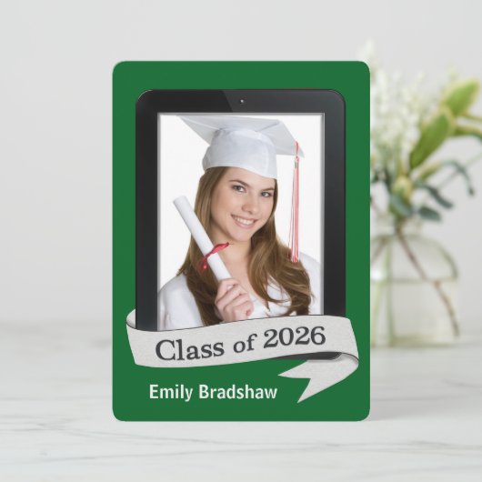 2026 Commencement Graduation Electronic Tablet 招待状 (スタンド正面)