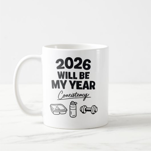2026 Consistency Will Be My Year コーヒーマグカップ (左)