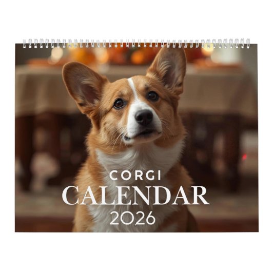 2026 Corgi Calendar | 12 Month Wall Calendar カレンダー (カバー)