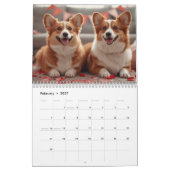 2026 Corgi Calendar – 12 Month Wall Calendar カレンダー (2月 2027)