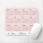 2026 Corporate Full Year Calendar Giveaway Pink マウスパッド (マウス)