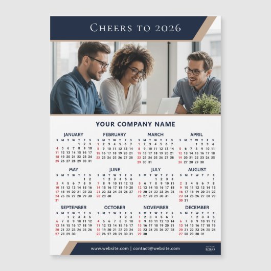 2026 Corporate Giveaway Photo Modern Fridge Magnet (正面)