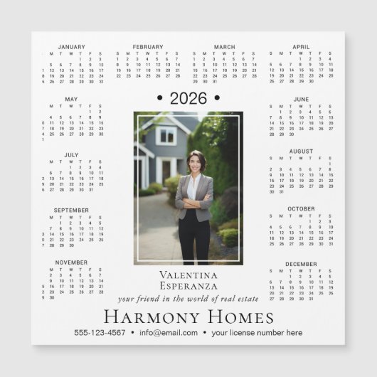 2026 Corporate Magnetic Photo Calendar (正面)