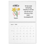 2026 Custom BIRTH MONTH FLOWERS Bible Verse Photo カレンダー (3月 2026)