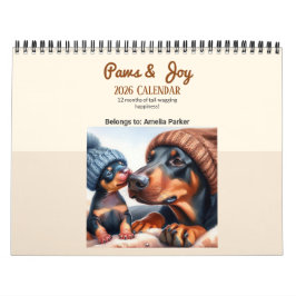 2026 Custom Dog Calendar Wall Art – Photo Calendar カレンダー